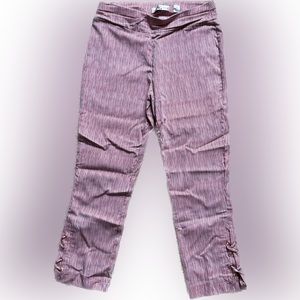 Lena Gabrielle Size 4 striped capris with criss cross retail.
